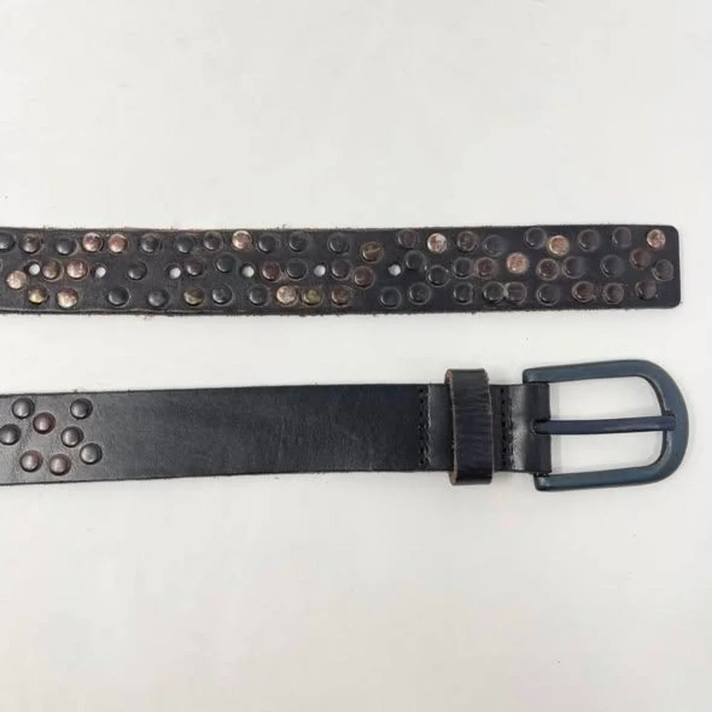 Indie Spirit Studded Belt Wms Large Dark Brown Rivets Western Cowgirl Festival